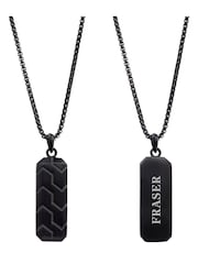 Treat Republic Personalised Men'sSteel Dog Tag Black Necklace - Image 4 of 5