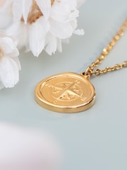 Treat Republic Gold Tone Personalised Compass Amulet Necklace - Image 3 of 4