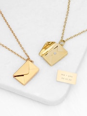 Treat Republic Tone Personalised Secret Message Envelope Necklace - Image 1 of 5