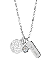Treat Republic Silver Tone Personalised Mandala Charms Necklace - Image 3 of 5