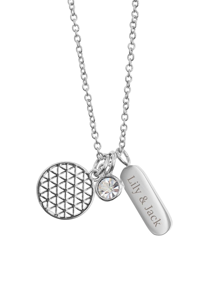 Treat Republic Silver Tone Personalised Mandala Charms Necklace - Image 5 of 5 Treat Republic Silver Tone Personalised Mandala Charms Necklace - Image 5 of 5