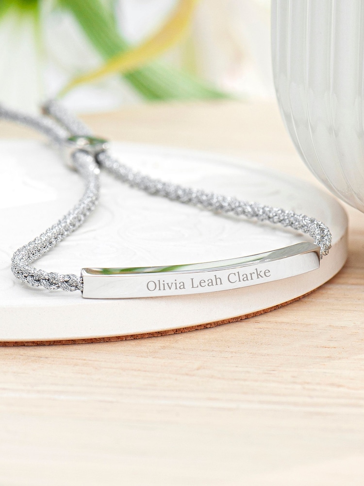Treat Republic Silver Tone Personalised Identity Rope Bracelet - Image 1 of 5