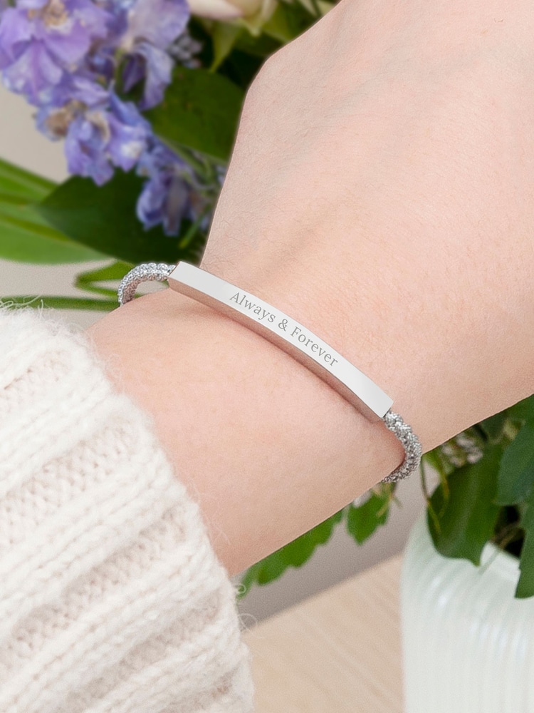 Treat Republic Silver Tone Personalised Identity Rope Bracelet - Image 2 of 5