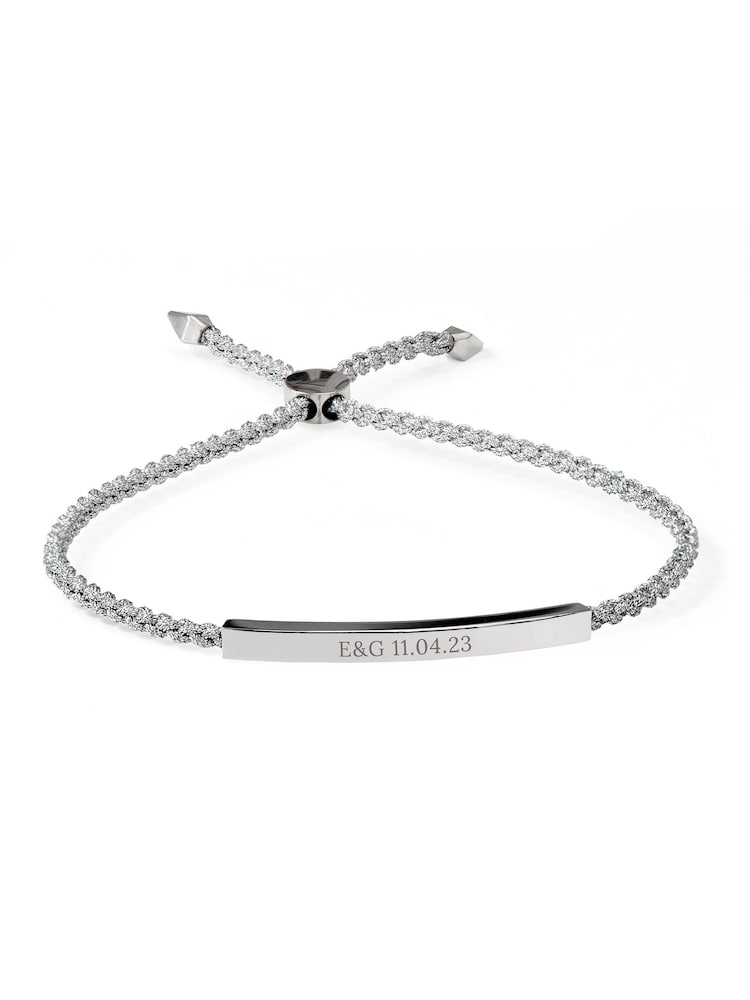 Treat Republic Silver Tone Personalised Identity Rope Bracelet - Image 5 of 5
