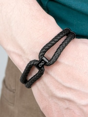 Treat Republic Mens Personalised Infinity Dual Leather Bracelet - Image 2 of 5