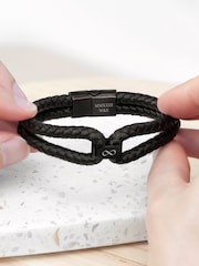 Treat Republic Mens Personalised Infinity Dual Leather Bracelet - Image 3 of 5