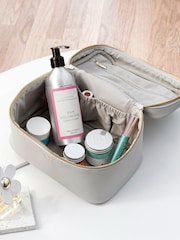 Grey Personalised Monogrammed Leatherette Vanity Case by Treat Republic - Image 3 of 5