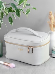 Grey Personalised Monogrammed Leatherette Vanity Case by Treat Republic - Image 4 of 5