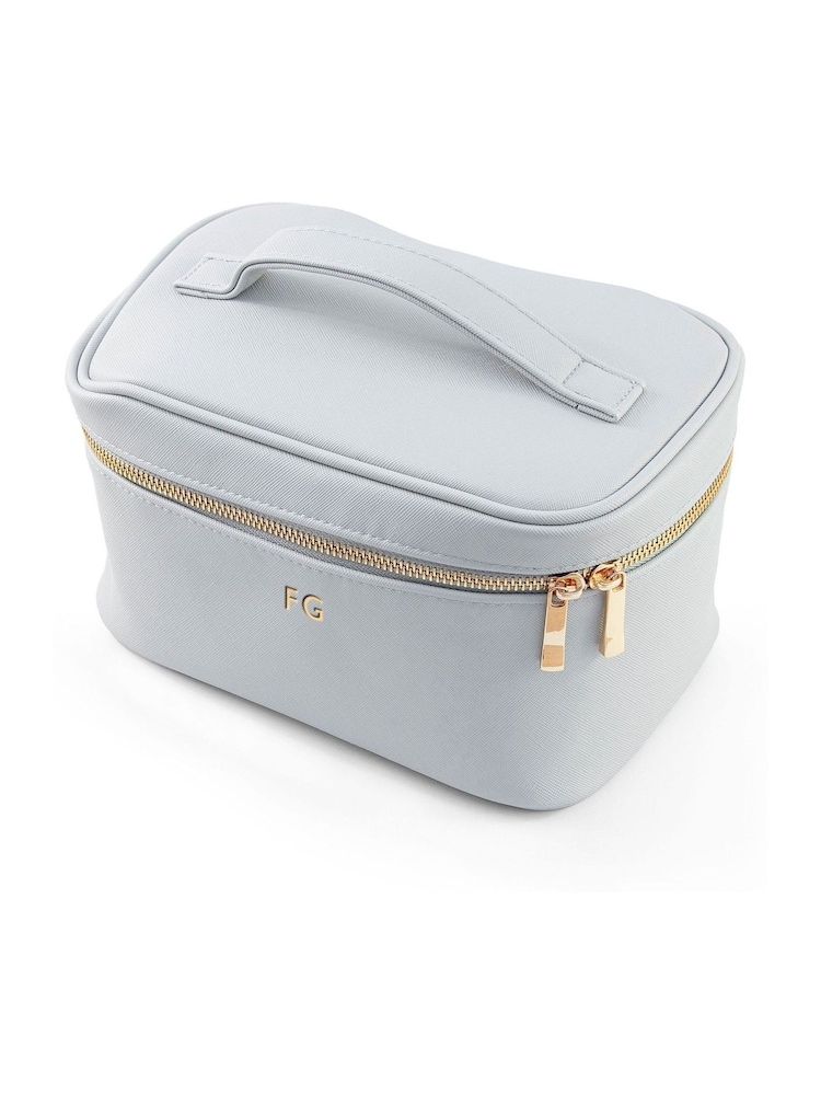 Grey Personalised Monogrammed Leatherette Vanity Case by Treat Republic - Image 5 of 5