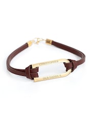 Treat Republic Mens Personalised Shoreditch Leather Brown Bracelet - Image 4 of 4