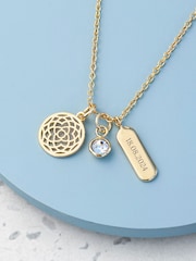 Treat Republic Tone Personalised Mandala Charms Necklace - Image 1 of 3