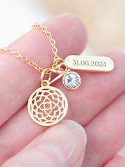 Treat Republic Tone Personalised Mandala Charms Necklace - Image 2 of 3