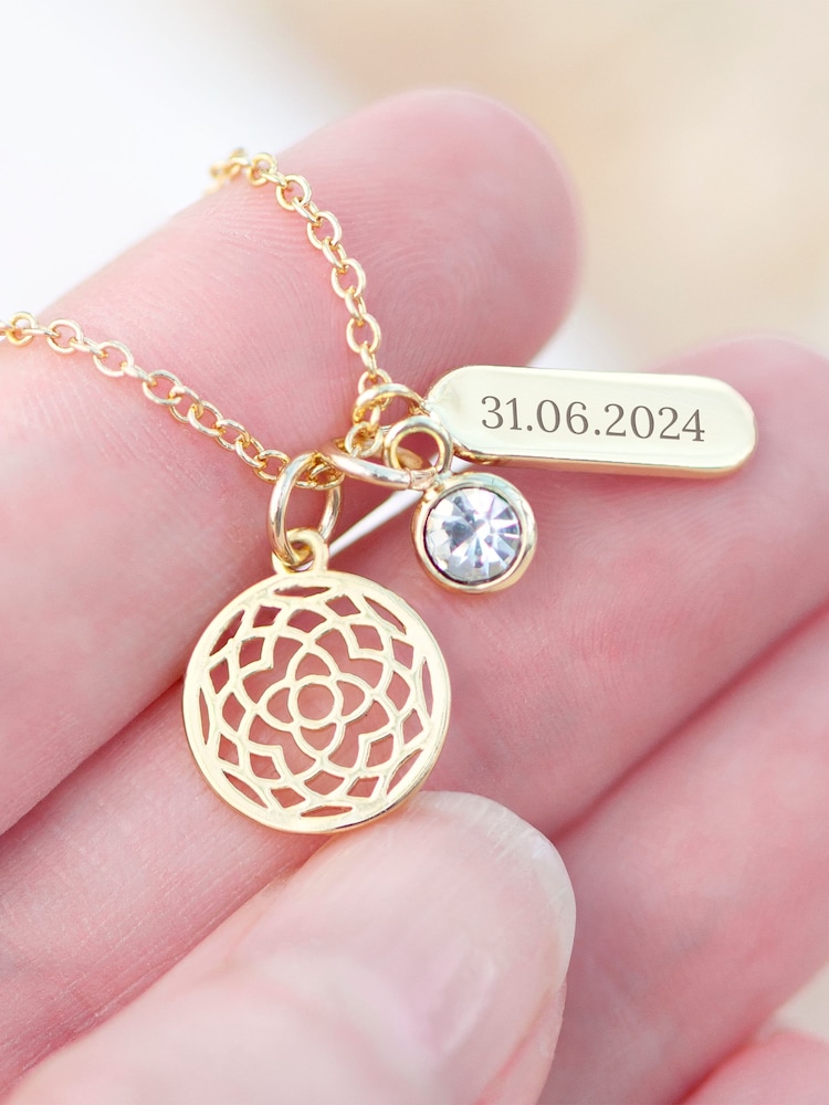Treat Republic Tone Personalised Mandala Charms Necklace - Image 2 of 3