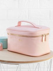 Pink Monogrammed Leatherette Vanity Case by Treat Republic - Image 4 of 5