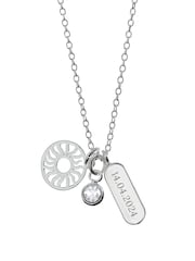 Treat Republic Silver Tone Personalised Eternal Sun Charms Necklace - Image 3 of 3