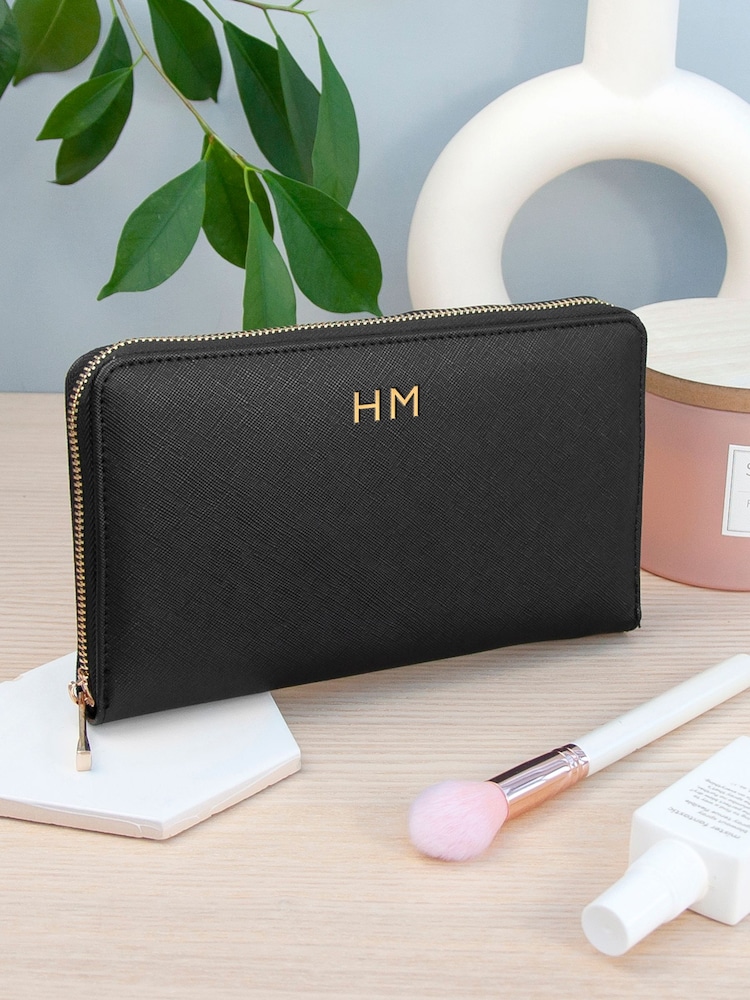 Treat Republic Personalised Aspen Travel Jewellery Black Wallet - Image 1 of 4