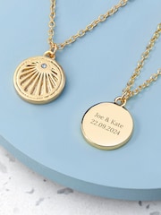Treat Republic Gold Tone Personalised Sunburst Necklace - Image 3 of 5