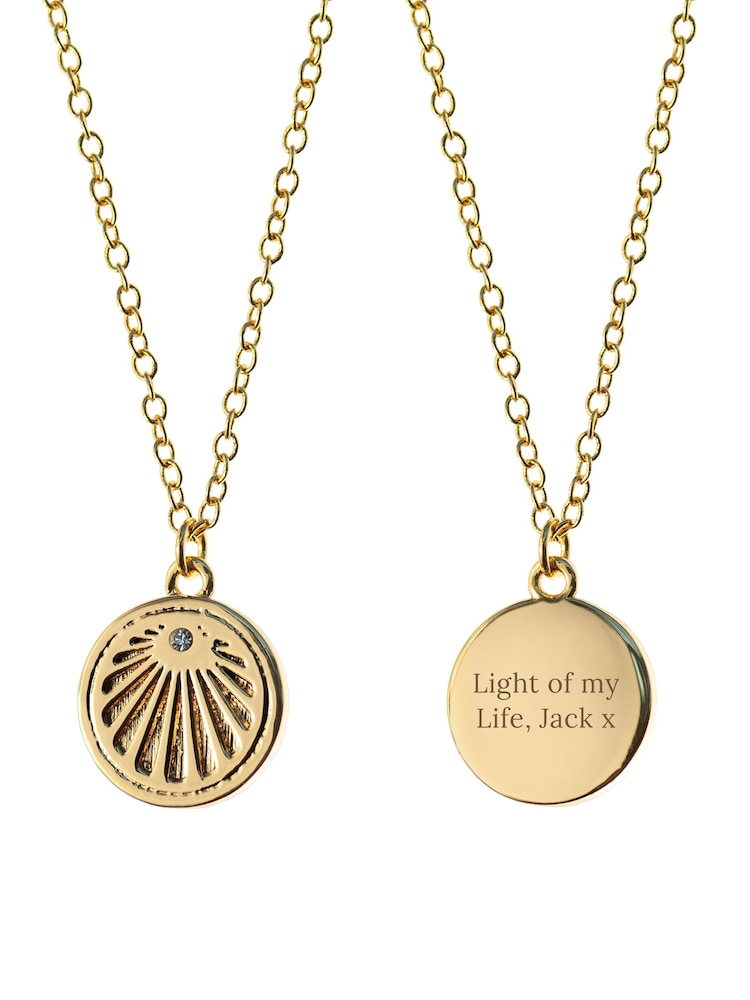 Treat Republic Gold Tone Personalised Sunburst Necklace - Image 5 of 5
