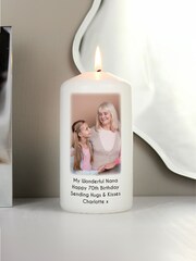 Personalised Photo Upload Pillar Candle by PMC - Image 1 of 4