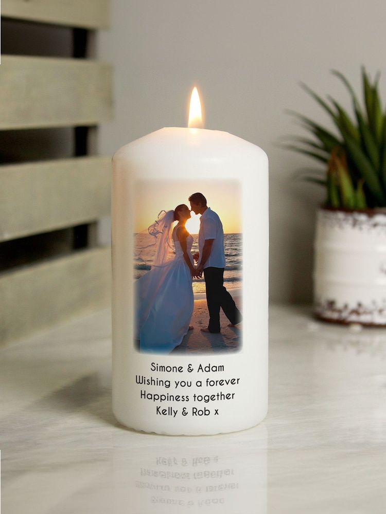 Personalised Photo Upload Pillar Candle by PMC - Image 2 of 4