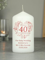 Personalised Ruby 40th Anniversary Candle by PMC - Image 2 of 3
