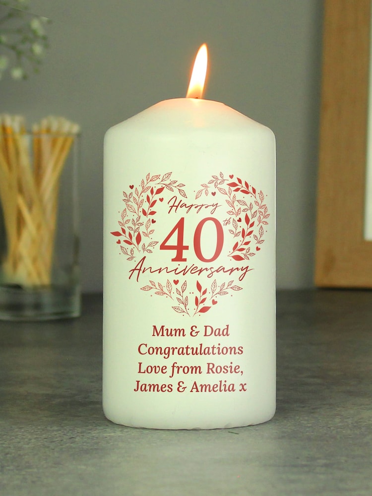 Personalised Ruby 40th Anniversary Candle by PMC - Image 3 of 3
