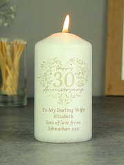 Personalised Pearl 30th Anniversary Candle by PMC - Image 1 of 3