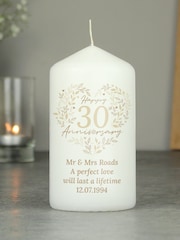 Personalised Pearl 30th Anniversary Candle by PMC - Image 2 of 3
