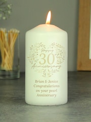 Personalised Pearl 30th Anniversary Candle by PMC - Image 3 of 3