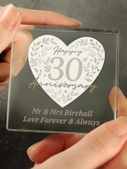 Personalised Silver 25th Anniversary Crystal Token Ornament by PMC - Image 2 of 3