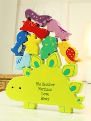 Personalised Stackable Wooden Dinosaur Toy by PMC - Image 1 of 2