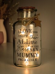 Personalised I Love You More LED Light Up Glass Jar by PMC - Image 1 of 2