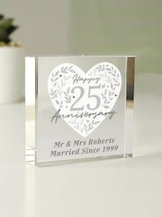 Personalised Silver 25th Anniversary Crystal Token Ornament by PMC - Image 3 of 3
