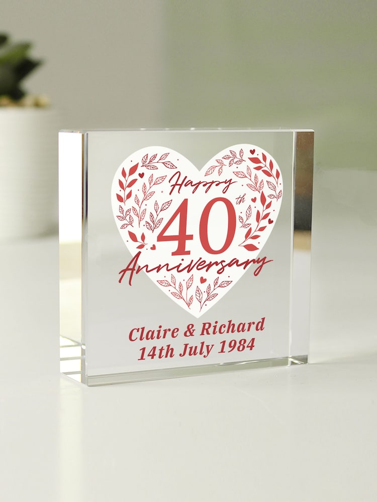 Personalised Silver 25th Anniversary Crystal Token Ornament by PMC - Image 1 of 3