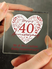 Personalised Silver 25th Anniversary Crystal Token Ornament by PMC - Image 2 of 3