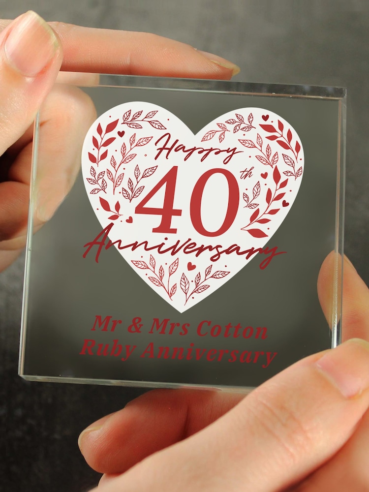 Personalised Silver 25th Anniversary Crystal Token Ornament by PMC - Image 2 of 3