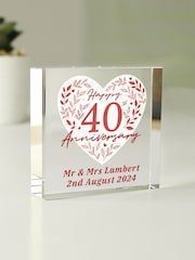 Personalised Silver 25th Anniversary Crystal Token Ornament by PMC - Image 3 of 3