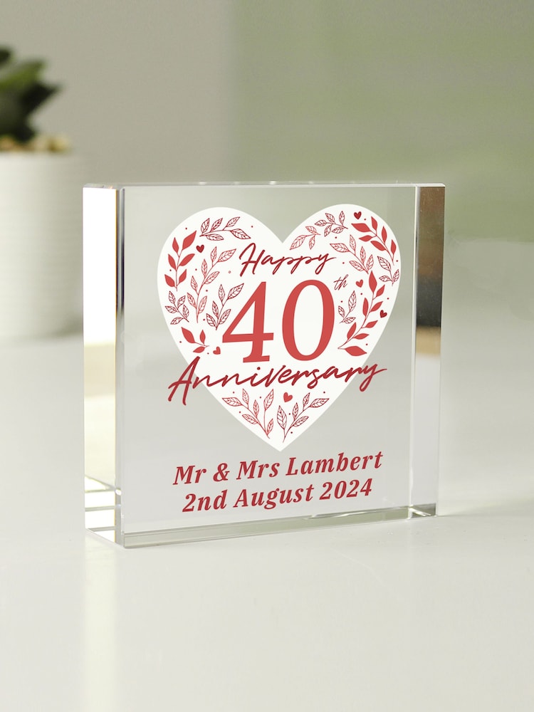 Personalised Silver 25th Anniversary Crystal Token Ornament by PMC - Image 3 of 3