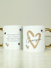 Personalised Hearts Gold Handled Mug by PMC - Image 2 of 3