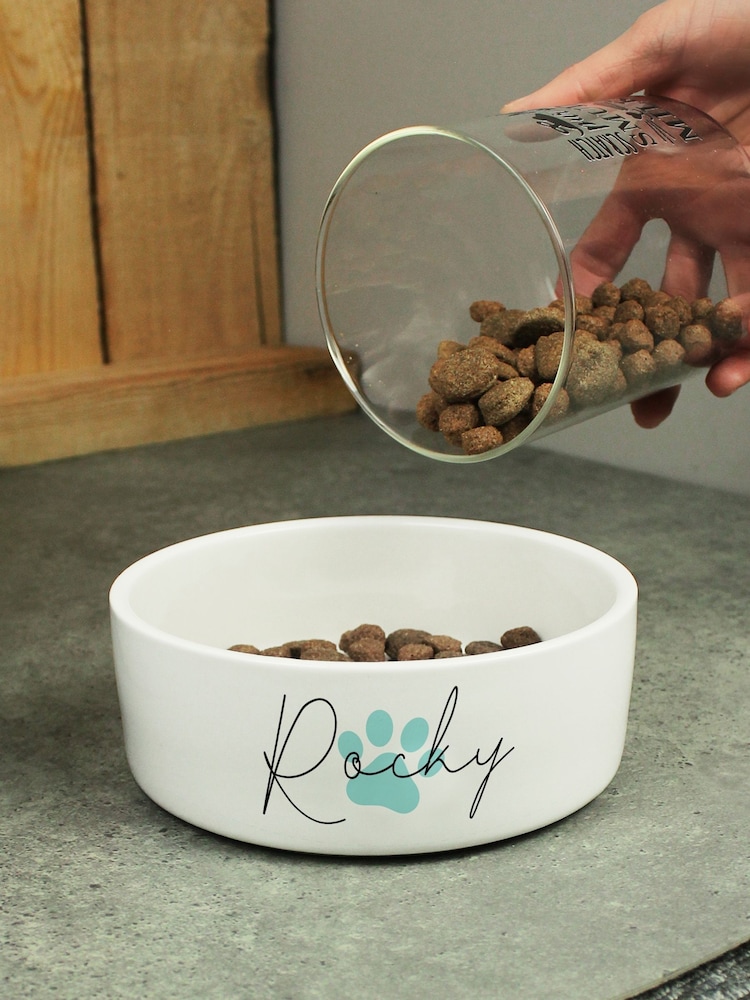 Personalised Paw Print Dog Bowl by PMC - Image 1 of 3