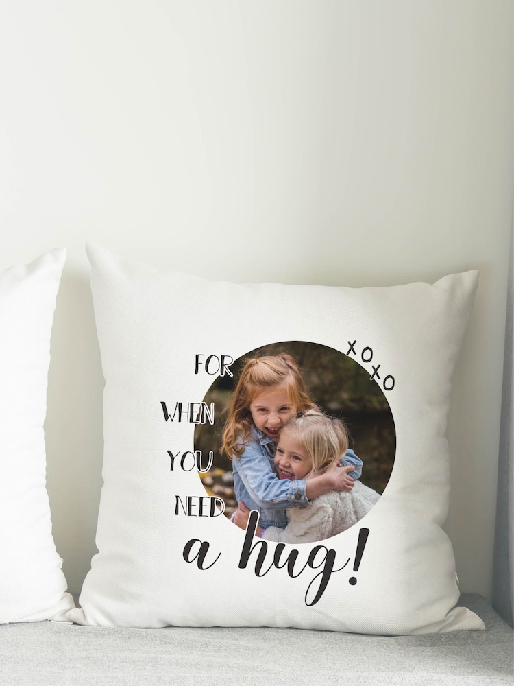 Personalised Hug Photo Upload 100% Cotton Cushion by PMC - Image 1 of 4