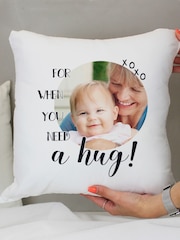 Personalised Hug Photo Upload 100% Cotton Cushion by PMC - Image 2 of 4
