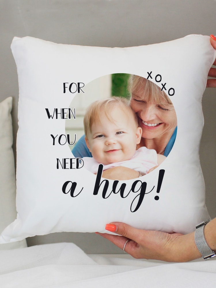Personalised Hug Photo Upload 100% Cotton Cushion by PMC - Image 2 of 4