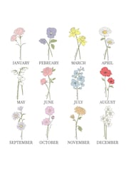 Natural Personalised Flower Of The Month Family Heart Ornament by PMC - Image 4 of 4