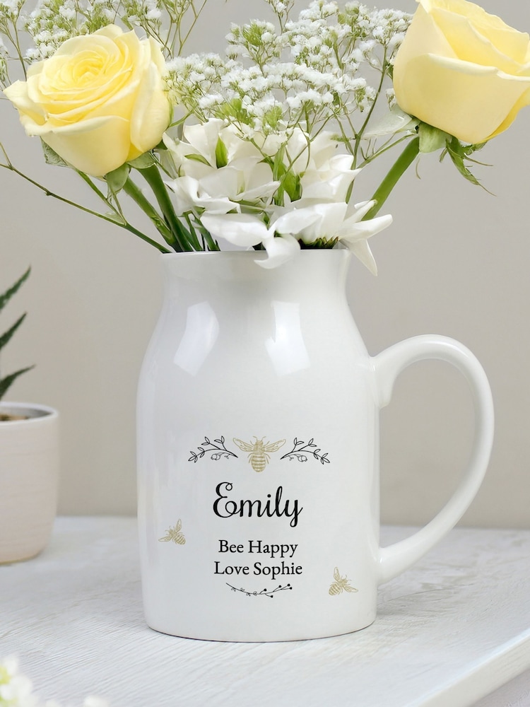 Personalised Bee Flower Jug Vase by PMC - Image 1 of 4