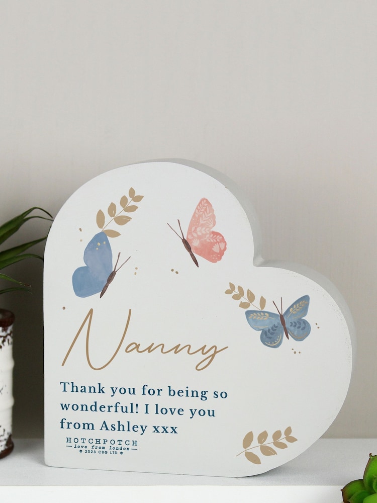Personalised Butterfly Heart White Ornament by PMC - Image 3 of 3