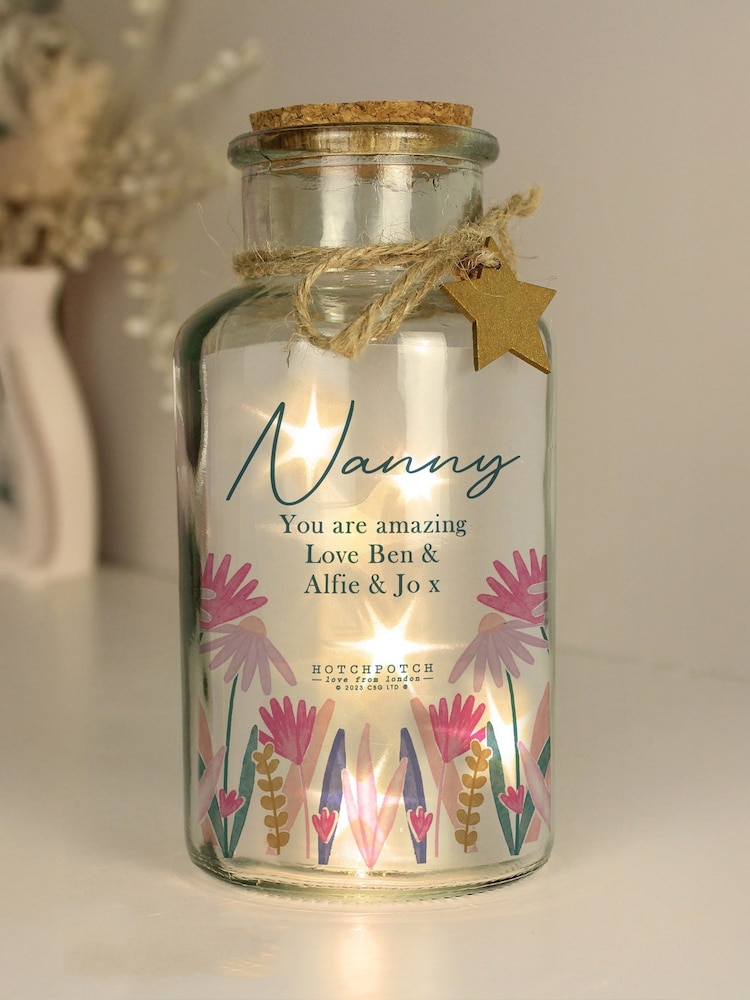 Natural Personalised Wild Flower LED Light Up Glass Jar by PMC - Image 3 of 3