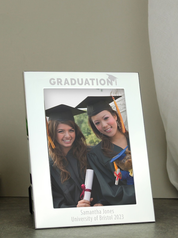 Silver Personalised Graduation 5x7 Photo Frame by PMC - Image 1 of 3