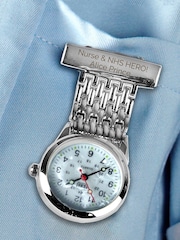 PMC Silver Personalised Nurses Fob Watch - Image 1 of 5