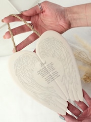 Personalised In Loving Memory Ceramic White Wings by PMC - Image 1 of 3